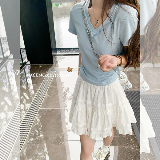 <曾小咸推荐>【甜心少女】4色V领短袖T恤 商品图2