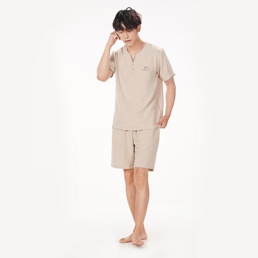 都市丽人都市锋尚生活家居春夏睡衣男软绵绵家居服薄款短袖短裤男士软绵绵套装FH42B4 商品图2