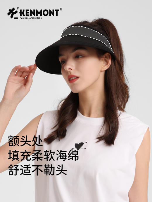 卡蒙轻量化防紫外线跑步空顶帽女夏天可折叠运动防晒帽可扎马尾 商品图4