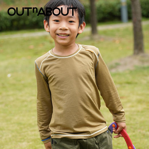 OUTnABOUT出门走走 美丽诺羊毛长袖T恤 商品图0