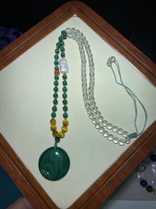 孔雀石项链首饰饰品 吊坠直径3cm左右 商品图0