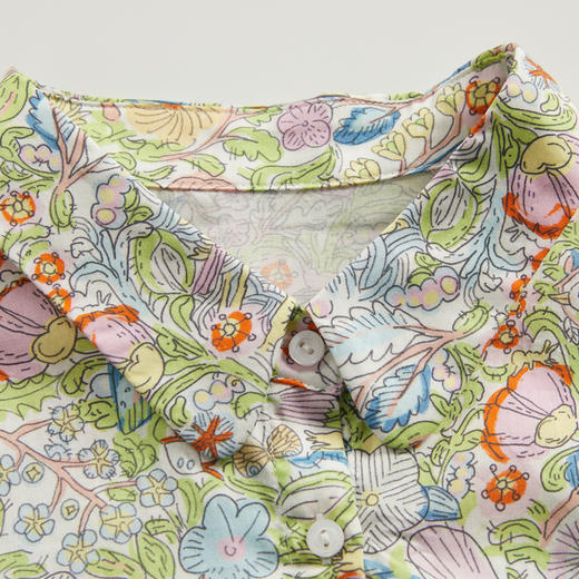 谜底花衬衫七分袖女2024夏新款复古田园风印花浪漫衬衣246MC7009 商品图3