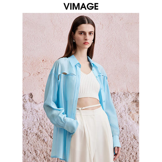 VIMAGE纬漫纪春季新款百搭小众设计衬衣衬衫V2109706 商品图2