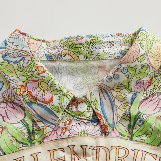 谜底碎花连衣裙短袖2024夏季新款复古文艺花色收腰长裙246ML7052 商品图3