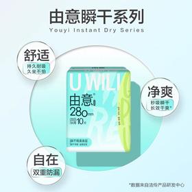 洁伶由意瞬干棉280mm量多日用10片装