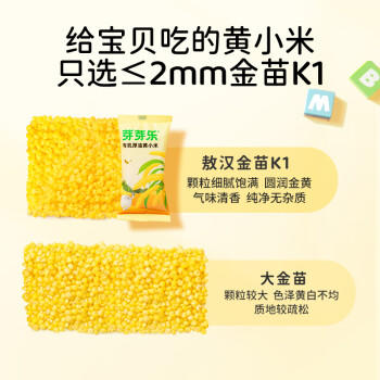 芽芽乐有机厚油黄小米新米儿童杂粮独立小包装送婴儿宝宝专用辅食谱250g 商品图1