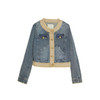 谜底短款牛仔外套女2024春新款复古文艺风圆领拼接合体241MW0004 商品缩略图4