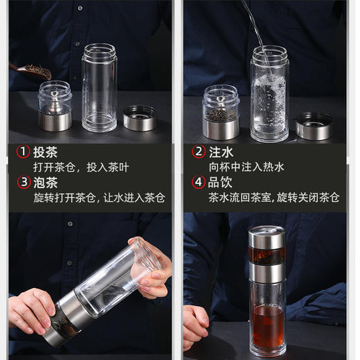 富光  水杯  富光风雅泡茶师300ml  G2046-SH-300 商品图3