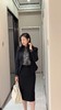 “黑兰”套裙 颈袖添香季时尚职业修身OL气质显瘦包臀羊毛女士套裙J9303994A 商品缩略图9