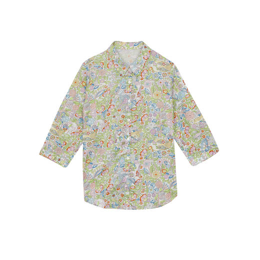 谜底花衬衫七分袖女2024夏新款复古田园风印花浪漫衬衣246MC7009 商品图4