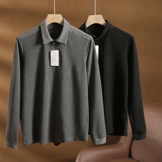 户外男士拉链翻领运动抗菌透气春秋长袖 商品图0