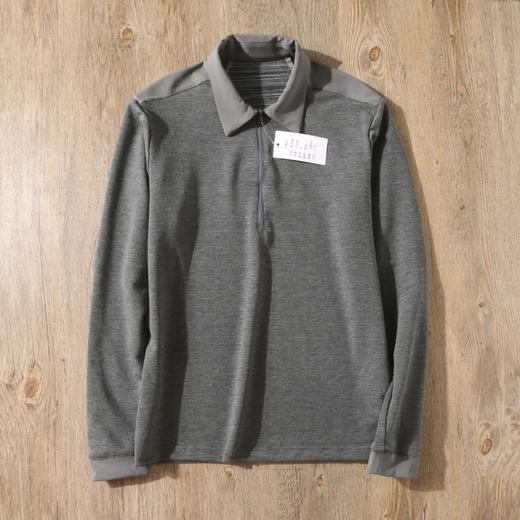 户外男士拉链翻领运动抗菌透气春秋长袖 商品图2