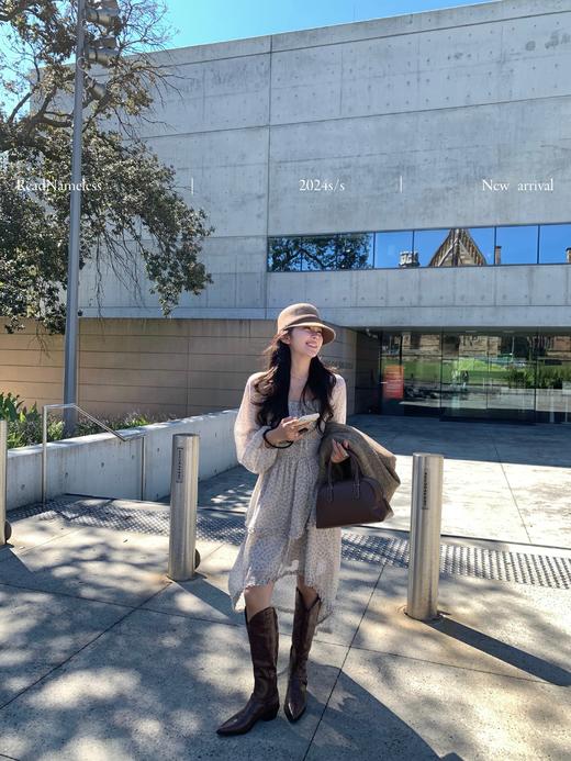 Read Nameless /骑士小香长外套+初春碎花打榄连衣裙前短后长 商品图4