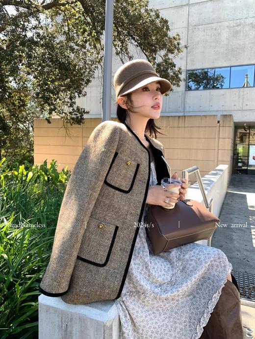 Read Nameless /骑士小香长外套+初春碎花打榄连衣裙前短后长 商品图2