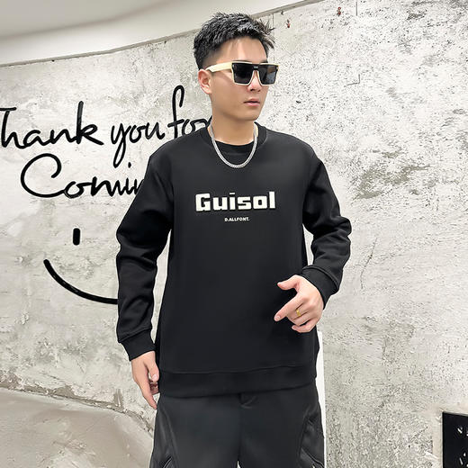 【Q】【新款DX】大依优型大码圆领卫衣加肥加大宽松大码男装休闲潮牌上衣男士胖子 商品图6