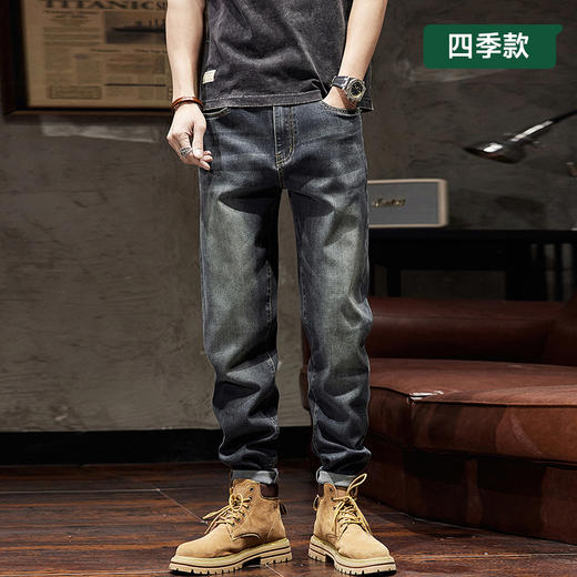 【Q】【新款DQ】大依优型大码直筒牛仔裤长裤男舒适弹力休闲简约百搭加肥加大男装潮款 商品图6