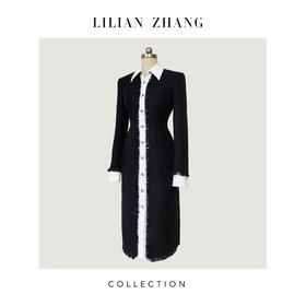 C系列——定制——都市力量——永恒经典—— 流苏饰边修身连衣裙 2305042