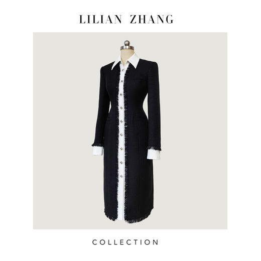 C系列——定制——都市力量——永恒经典—— 流苏饰边修身连衣裙 2305042 商品图0