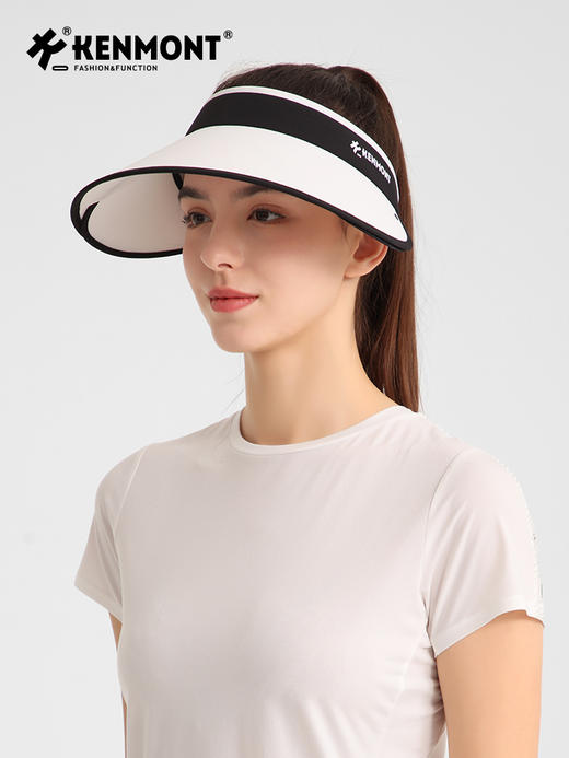 卡蒙可伸缩帽檐防紫外线遮脸跑步空顶帽女夏高尔夫运动速干防晒帽KM-6034 商品图1