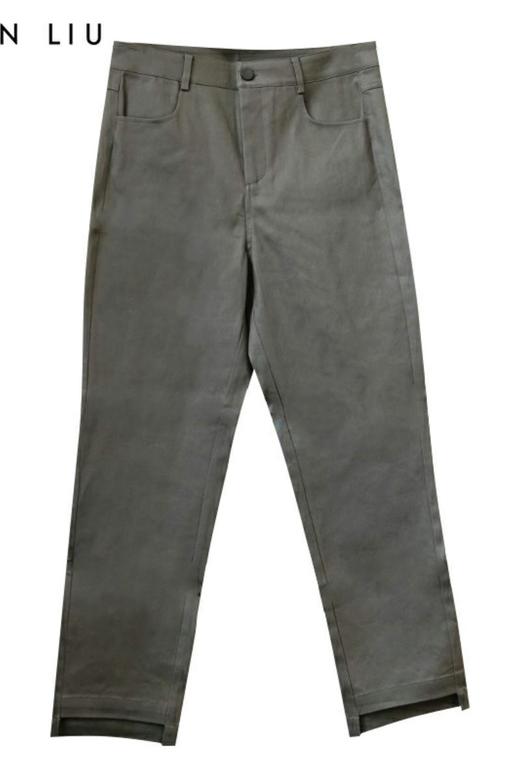 VIVIAN LIU薇薇安刘D2345003秋女装新款斜插兜裤不规则脚口长裤 商品图5