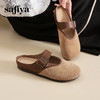 Safiya/索菲娅2024春 丑萌森系复古拼色包头外穿懒人勃肯鞋 SF42110093 商品缩略图3