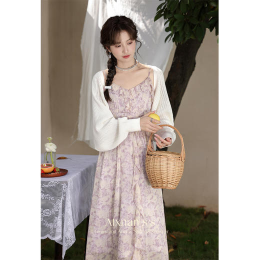 鹿向南《抒情》初春碎花连衣裙套装女L33828SY 商品图1