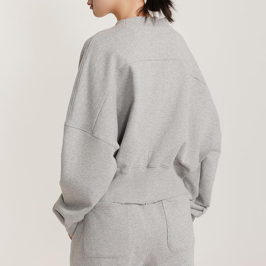 weyo女装大落肩短款基础版纯色卫衣880012 商品图3