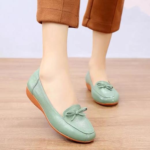 【实付满399送保温杯】【百搭浅口低跟休闲鞋】女款通勤办公小皮鞋 圆头平底单鞋 商品图2