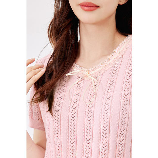 【严选】诗凡黎春领口精致丝带装饰套头毛衫SF3130621 商品图3