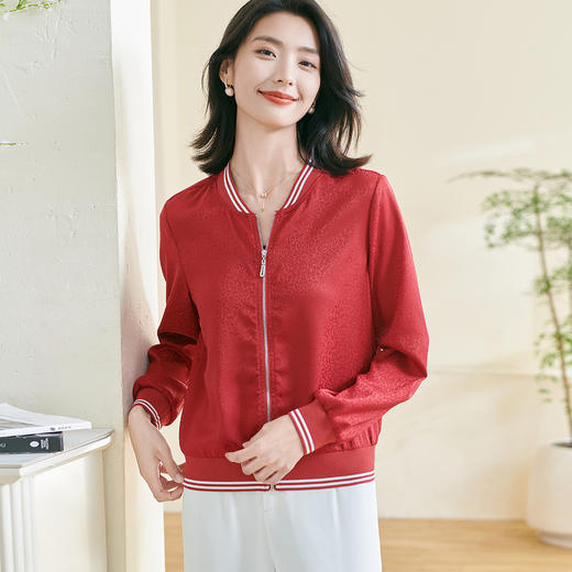 剩S/M 「云白逸风」棒球服短外套 2026春季新款高级感气质减龄棒球服拉链外套0886 商品图1