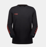 24/25MAMMUT长T恤QD Logo Print Longsleeve T-shirts AF Men black-mammut red PRT3