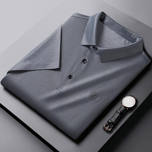 【Q】【桑蚕丝】【DWP】大依优型大码高品质短袖Polo衫翻领加肥加大男士大号弹力透气舒适 商品图1