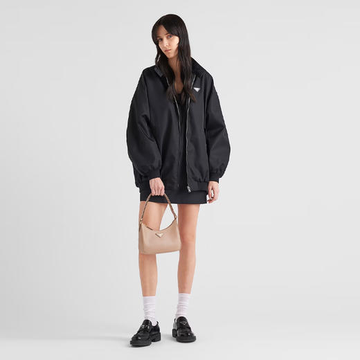 PRADA 普拉达 女士 Saffiano 皮革 珐琅金属三角徽标迷你手提包 杏色 1BC204 NZV F0MUH JOM 商品图3