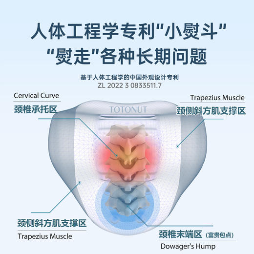 TOTONUT 小熨斗颈椎枕 电热敷震动按摩护颈枕专用 商品图1