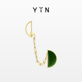 「弈」系列 围棋胸针-金绿