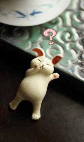 躺平兔°鹿角茶宠/摆件/把玩件