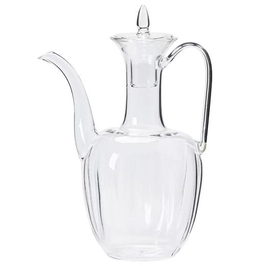 仿宋手执壶玻璃壶高硼硅玻璃泡茶壶瓜棱绿茶壶耐热泡茶壶 商品图4
