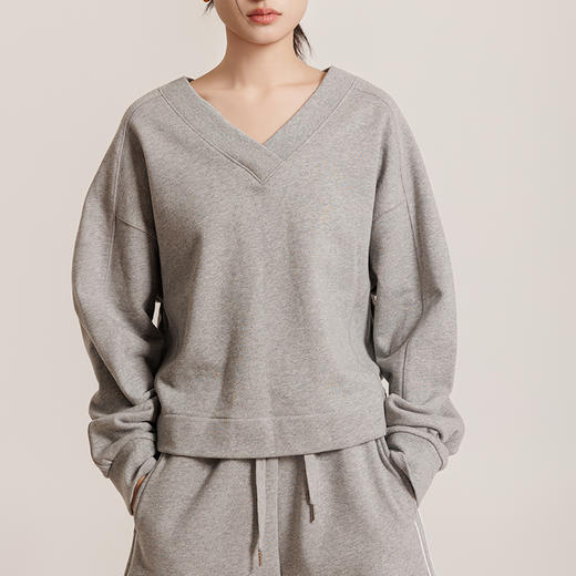 weyo女装V领插肩袖版短款上衣休闲卫衣880013 商品图1