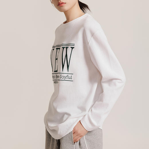 weyo女撞色刺绣圆领衫长袖T恤衫上衣880005 商品图1