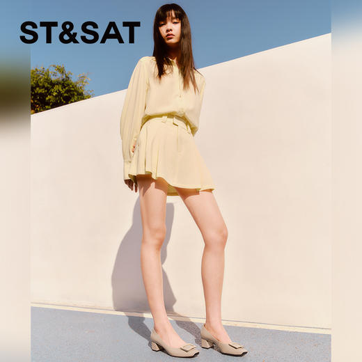 星期六优雅搭扣粗跟鞋SSC1111087 商品图3