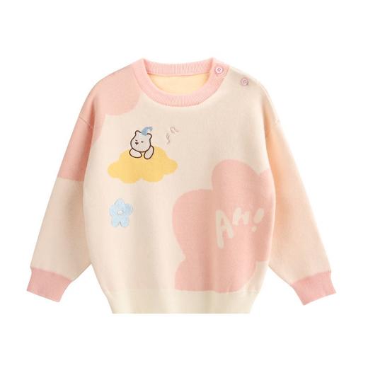 丽婴房-童衣类（秋）G3圆领毛衣1_浅粉 商品图0