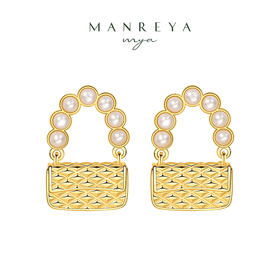Manreya玛芮雅“时尚巴黎”淡水珍珠耳饰法式小众复古