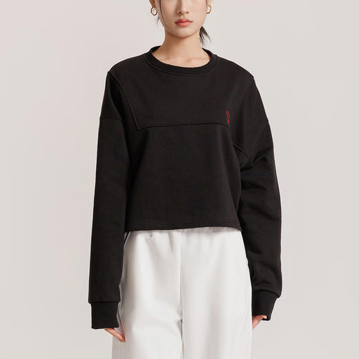 weyo女装圆领长袖短款百搭休闲卫衣880017 商品图1