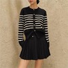 「春季新款！小众设计感」撞色复古条纹针织开衫 女春季2024新款法式感外穿毛衣外套上衣 商品缩略图3