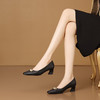 【预售5天】春秋新款方头单鞋，女法式复古一脚蹬小皮鞋粗跟高跟鞋黑色女鞋HY&H3340 商品缩略图2