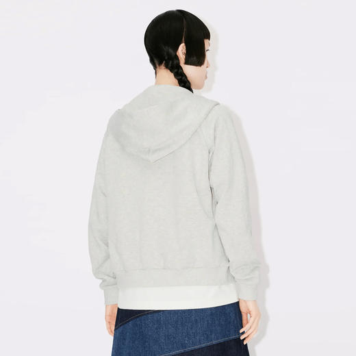 KENZO 高田贤三 女士小海棠花徽章印花棉质连帽卫衣 浅灰色 FD62 SW088 4MF 93 商品图2