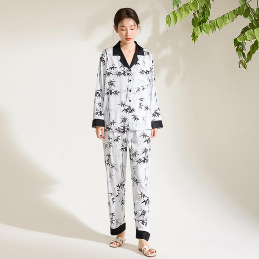 康妮雅女式长袖长裤开襟套装 商品图0