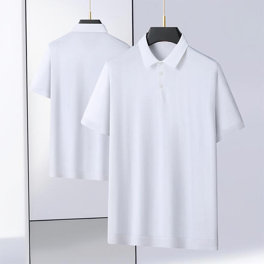 【桑蚕丝】【莱赛尔】【新款DWP】大依优型大码高品质短袖Polo衫翻领加肥加大男士大号弹力透气舒适 商品图2