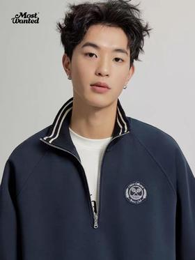 mostwantedlab彩虹/M2412018/休闲百搭运动撞色罗纹长袖polo卫衣男女春上衣