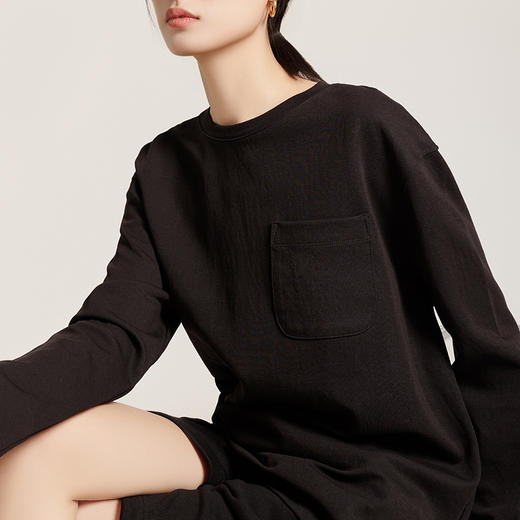 weyo女基础款长袖T恤衫纯色圆领上衣 | 简约百搭、舒适透气、时尚休闲 880006 商品图2